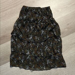 Gold Drama Tiered Floral Strapless Top